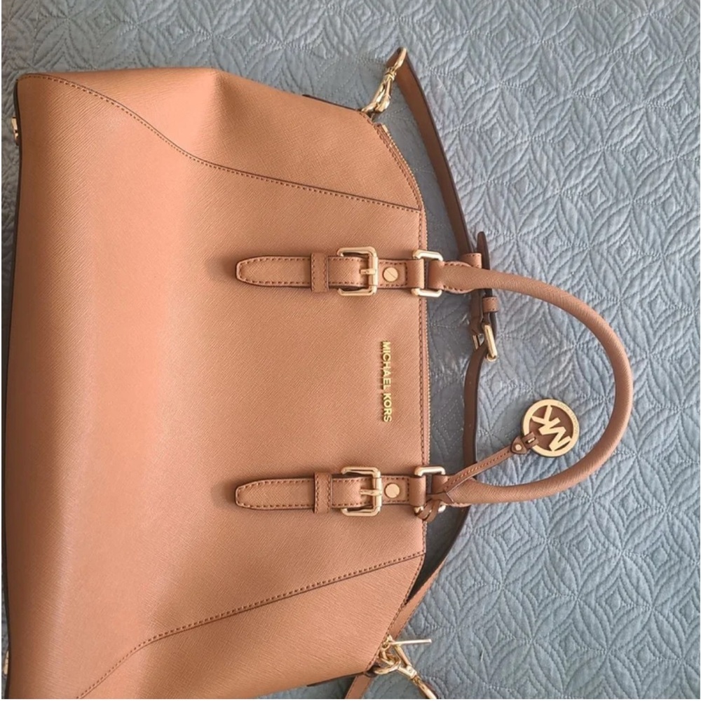 Sold- Michael Kors Tan Satchel with Gold Hardware